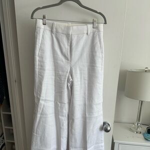 J. Crew White Wide-Leg Pants